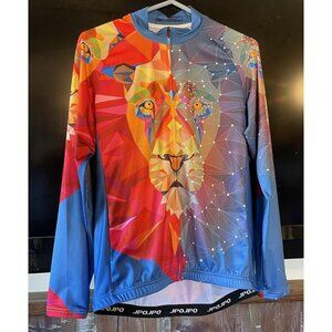 JPOJPO Mens Hotlion Cycling Jersey Long Sleeve SZ Med Pockets Reflector
